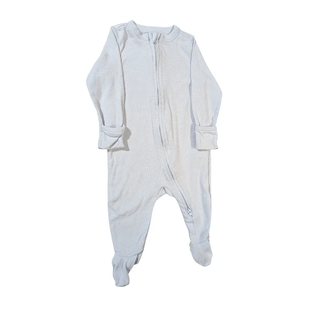 Old Navy 5 Footed Sleepers 2-Way Zip Mittens Blue Green Navy Baby Rompers